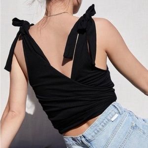 Free People black wrap top